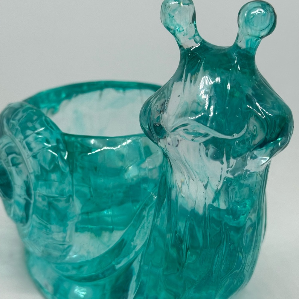 Unique Resin Aqua color Snail Planter Especially cactus
